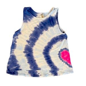 Erge girls tie-dye soft tank in blue and hot pink size 5 in excellent condition